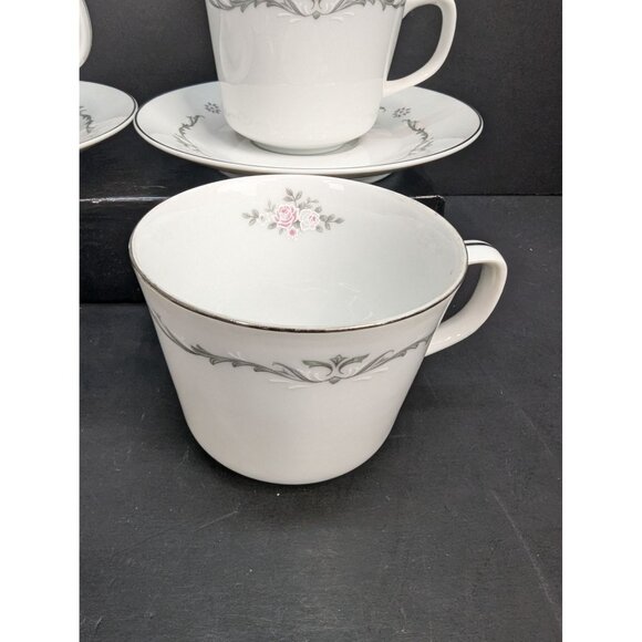 Signature Collection Select Fine China Petite Bouquet 114 4 Teacup and 2 Saucer - Picture 5 of 11